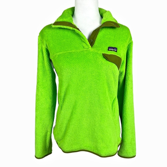 Patagonia Jackets & Blazers - PATAGONIA RE-TOOL SNAP PULLOVER FLEECE SIZE MEDIUM IN LIME GREEN